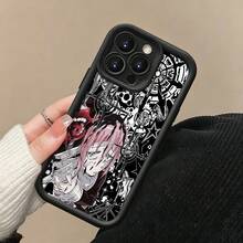Crona rosa negro fantasía oscurafunda de teléfono Fundas compatibles con ,Apple,VIVO,OPPO,,, y Honor.Fabricadas en silicona TPU,ofrecen protección contra golpes y caídas. - Negro - Ver 5