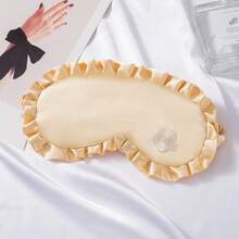 Lace Faux Silk Eye Mask With Embroidered Flower Design, Skin-Friendly, Non-Pressing, Cute Ins Style Blackout Sleep Mask - Multicolor - View 11