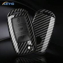 ABS 碳纖維汽車鑰匙殼保護套 適用於 VW Golf Passat Beetle Tiguan Seat Leon Altea Octavia Kodiaq - 大眾A款 - 查看 9