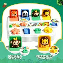 Montessori Pop-Up Animal Surprise Box Toy, Fine Motor Skills And Logical Thinking Development Learning Game, Toddler Sensory Interactive Play Set, Ideal Children's Birthday And Preschool Gift - Multicolor - View 4