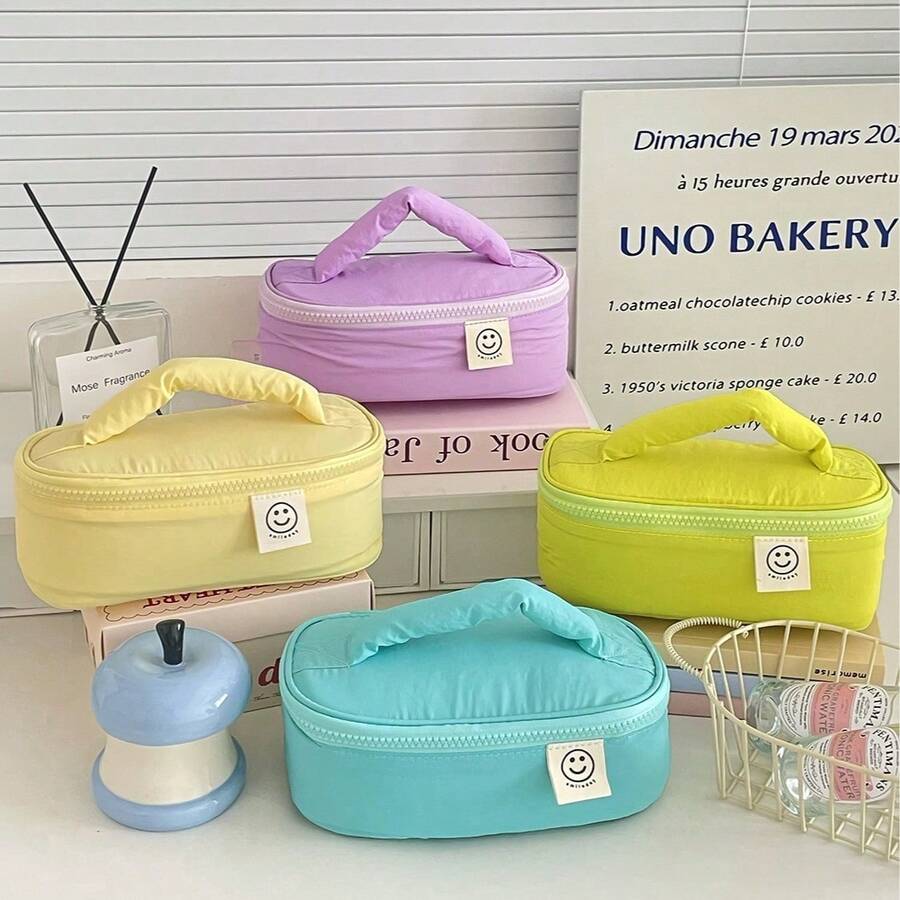 Dopamine Smiling Face Korean Style Minimalist New Colorful Handheld Makeup Bag Fresh Niche Student Universal Storage Bag - Multicolor - View 1