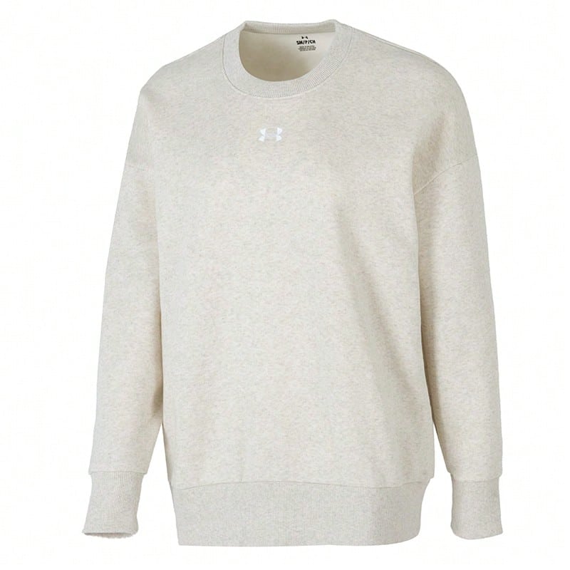 Under Armour Rival Thermal OS 圓領運動衫/套頭衫,保暖內裡,寬鬆版型,女款運動健身保暖上衣 1379491-784 - 米色 - 查看 1