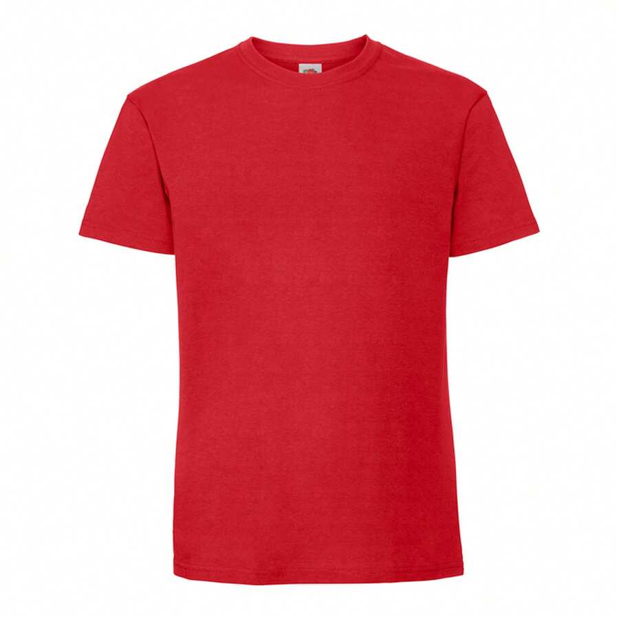 Fruit Of The Loom Mens Iconic Premium Ringspun Cotton T-Shirt - Red - View 1