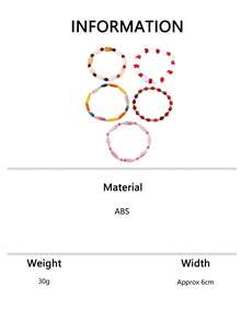 1 buah/5 buah Gelang Elastis Manik-Manik Warna Kontras Desain Fashion Dapat Ditumpuk DIY Gelang Multi-Bangku Perhiasan untuk Pemakaian Sehari-hari Wanita Hadiah Liburan - gelang manik-manik - View 11