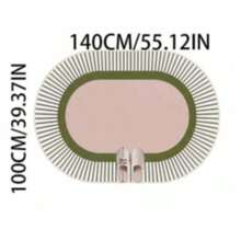 1pc Oval Green & Pink Area Rug, Living Room Carpet, Washable Rug, Home Decor - Multicolor - View 16