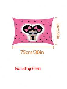2/3piezas Juego de Ropa de Cama de Princesa Linda y Cool, Juego de Sábanas Rosas para Niños con Fundas de Almohada, Cubrecama con Dibujos Animados de Gafas de Moda con Corazón para Dormitorio de Niñas (Tamaño Twin/Full/Queen/King) - Multicolor - Ver 5