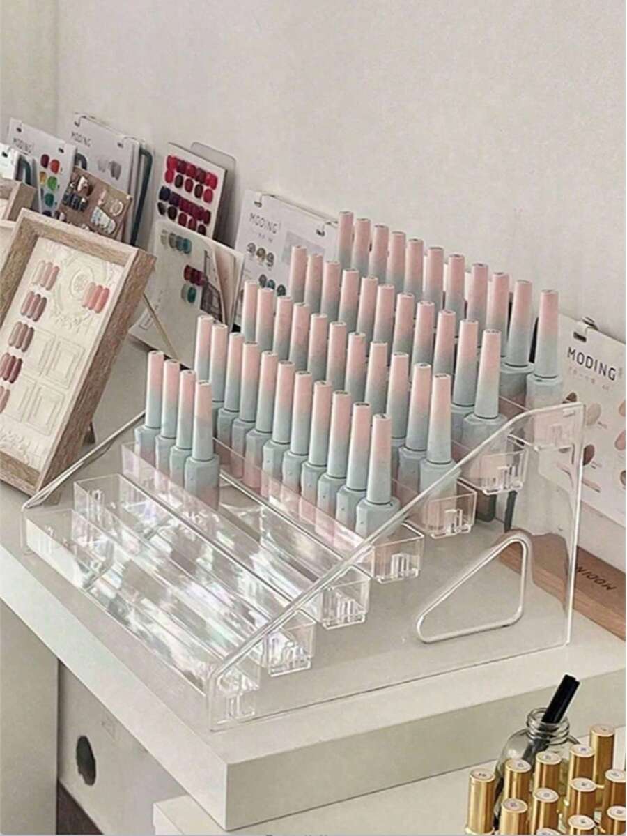 3/4/5/6/7層壓克力指甲油展示架,美甲展示架,美甲凝膠收納盒,美甲沙龍化妝品收納架,眼影、化妝品、眼鏡、玩具、桌面裝飾,返校用品。多層收納架,化妝品眼鏡珠寶收納架,適用於居家客廳、辦公室裝飾、床頭櫃收納,也可作為生日禮物 - 無色 - 查看 1