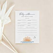 10/30 Pcs OCEANSIDE Surf Themed Baby Shower Predictions And Advice Cards, Tropical Beach Baby Shower Game, Gender Reveal Predictions And Advice - Multicolor - View 5