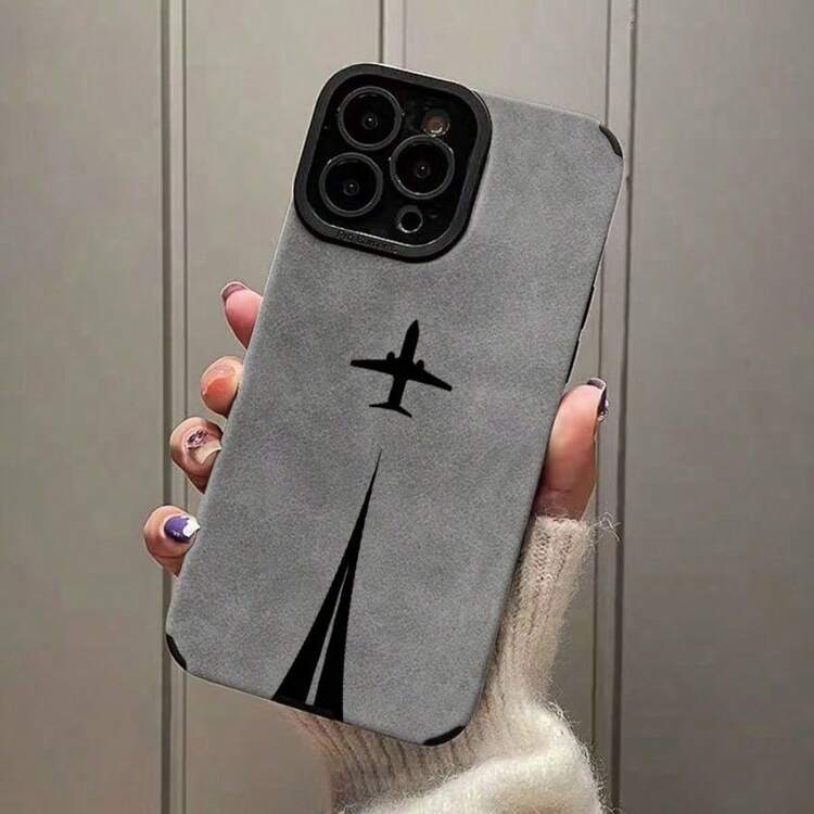 Una funda elegante para teléfono no incluye un cordón ni un soporte. Funda para teléfono con diseño de avión, con protección a prueba de golpes y resistente a arañazos, adecuada para 16 15 14 13 12 11 Pro. - Gris - Añade 1