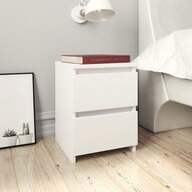 vidaXL Table de chevet blanche 30 x 30 x 40 cm, en bois composite, style rustique, rangement compact, table pratique pour la chambre, meuble en bois