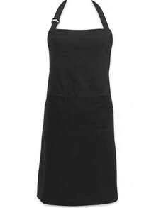 1pc Adjustable Halter Neck Apron With Pocket Design - Unisex Professional Apron, Stain-Resistant, Suitable For Kitchen, Bathroom, Home And Other Scenes, Essential Practical Accessory For Home Living - Black - View 7