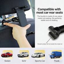 1pc 360° Rotatable Car Headrest Phone Tablet Holder, Adjustable Stretch Back Seat Mount Stand For 4-11 Inch Smartphone Universal Auto Rear Seat Entertainment Bracket - A - View 4