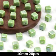 20pcs Cube Ceramic Porcelain Beads For DIY Jewelry Making Decorative Craft Square Beads For Necklaces Bracelets And Accessories Craft - 20pcs - View 46