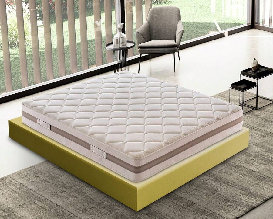 MATERASSIEDOGHE HR Foam Mattress, Height 19 Cm, Firmness H4, Firm Support, Differentiated Zones, Orthopedic, 100% Made In Italy - White - View 1