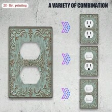 1pc 2D Flat Printed Floral Pattern Border Design Decorative Outlet Cover, Unique Light Switch Plate, Affordable And Easy To Clean, Perfect For Home And Office Decor, 2D Flat Printing Compatible With Single/Double Toggle, Outlet, Switches, Rectangular/Round, No Battery Required, Wall Decor, Wireless, Fits Standard Switches, Light Switch Cover Decoration, Wall Decor For Bathroom/Bedroom/Living Room/Kitchen, Includes Screw Accessories - one-size - View 3