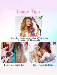 Extensões de Cabelo com Clipe Estampa de Zebra, 18 Polegadas (45cm) Peças de Cabelo Sintético Liso, Mechas de Cabelo Listradas de Leopardo Multicoloridas para Cosplay, Festa, Acessórios de Cabelo Diários, Halloween - Multicolorido - Visão 7