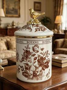 1 Set 850ml Enamel Storage Jars, Luxury Style With Lids - Suitable For Home And Office Use, Great For Storing Tea Leaves, Coffee Beans, Daily Necessities; Perfect Gift For Elders And Relatives - Multicolor - View 17
