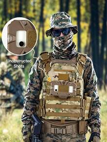 1PC Outdoor Portable Tactical Vest Chest Rig Phone Holder, MOLLE Mount Phone Panel, Universal Chest Phone Carrier, Foldable Tactical Phone Navigation Board, Outdoor Military Fan Chest Rig Field Chest Plate Carrier, Wilderness Survival Tactical Equipment Hunting Gear, Chest Rig Vest Accessories Hunting Vest Tactical Storage Accessories - Multicolor - View 2