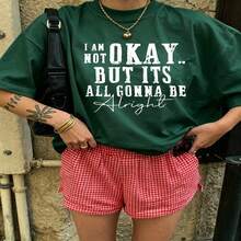 Heartfelt Daily Casual Graphic T-Shirt 100% Cotton Oversized Soft Breathable Casual Crewneck Short Sleeve Top Aesthetic Daily Retro Vibe Cute Minimalist Vintage Style For Casual Wearers Fashion Lovers Daily Outfit Enthusiasts Gift Givers - 綠色 - 查看 18
