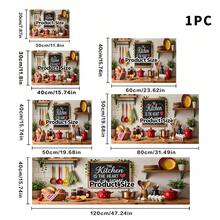 1pc Dish Drying Mat, Coffee Machine Mat, Polyester Fiber Absorbent Mat, Vintage Warm Kitchen Pattern With Blackboard Heartwarming Slogan And Kitchen Utensils & Vegetables Elements, Durable And Highly Absorbent, Suitable For Dining Table, Cafe And Other Scenes, Multi-Purpose Drainage Mat, Home Gift, Tabletop Decor - XYLSD-542 - View 15