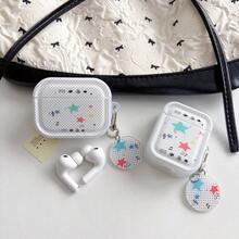 Polka Dot Star Design Earphone Case Music Note Print Earphone Cover TPU Bluetooth Earphone Case Suitable For /2/3/4/Pro Earphone Bag - White - View 3