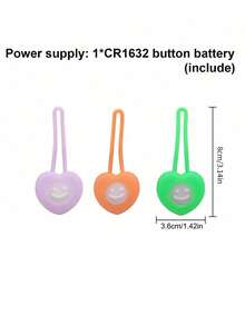 1pc/3pcs Heart-Shaped Pet LED Glowing Pendant, Night Anti-Lost Collar Charm, Universal For Cats And Dogs - Multicolor - View 2