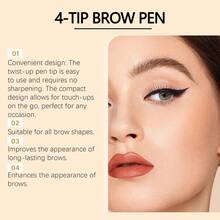 zephoco 1ml Three Dimensional Natural Quadrifurcated Eyebrow Pencil Light Brown Long Lasting Smudge Resistant Beginner Friendly, Waterproof Eyebrow Pen, Microblading Eyebrow Pencil With 4 Split Head, Natural Looking Brows Makeup - 淺棕色 - 查看 6