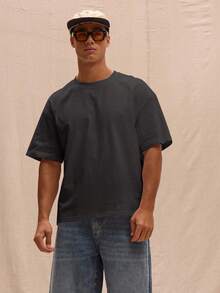 Camiseta Oversized de Corte Cuadrado Musero, Estilo Urbano Primavera Verano, Vacaciones de Pascua - Gris Oscuro - Ver 1