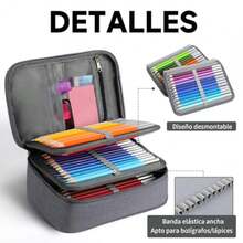 Estuche para Lápices de Gran Capacidad 72 ranuras Multifuncional Bolígrafos de gran capacidad Porta fundas con 2 fundas extraíbles Portátil Estuche para Lápices de Multifuncional - negro - Ver 7