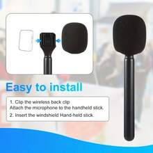 Microphone Handle Wireless Microphone Accessory Handheld Stick For Live Streaming, Video Recording, Outdoor Interview, Vlog, Podcast And News Reporting, Compatible With DJI Mic1/2, Rode Wireless GO II And Multiple Models Durable Wireless Microphone Holder Handle - one-size - View 9