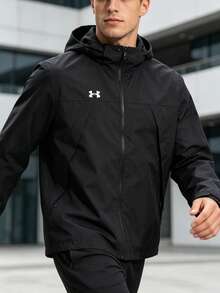 Under Armour 男士梭织连帽夹克，简约休闲风，日常通勤外套，户外运动训练服 23600401-001 - 23600401-001 - 查看 2