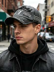 Unisex Washed Distressed Khaki Baseball Cap, Street Style. Suitable For Halloween, Thanksgiving, Christmas And Daily Casual Wear. - Multicolor - View 3