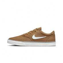 Zapatillas Nike SB Chron 2 unisex de lona, deportivas bajas, elegantes y cómodas, color blanco/marrón. - blanco marrón - Ver 2
