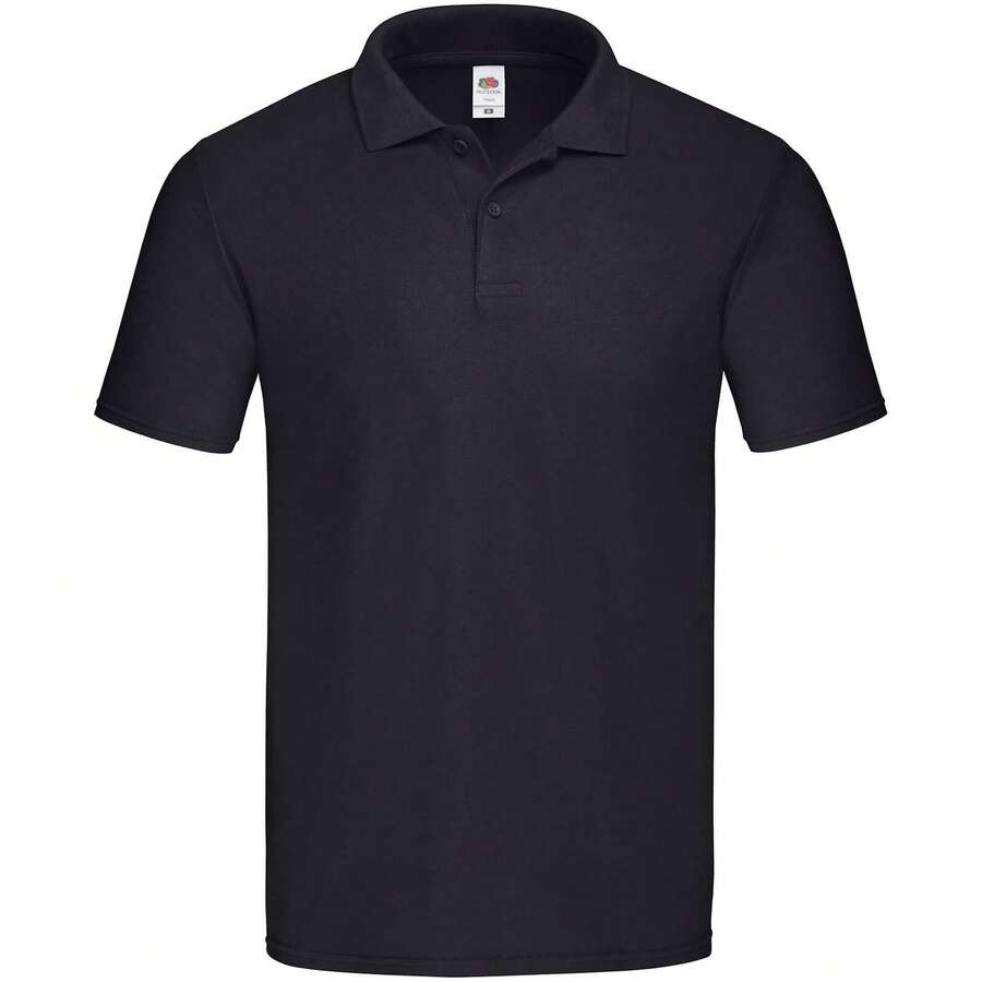 Fruit Of The Loom Mens Original Polo Shirt - Black - View 1