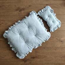 1 Set gestreifte weiße & kaffeefarbene Holz-Fotografie-Requisiten für Neugeborene mit passender Matratze, Vintage-Stil Baby-Holzbett-Requisite ➕ passende Matratze, geeignet für Neugeborenen-Fotoshootings, Porträtfotografie und als Bekleidungsfotografie-Accessoire - Verschiedenfarbig - Übersicht 15
