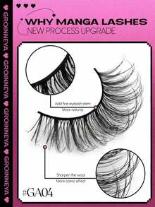 Manga Style False Eyelashes, Faux Mink False Eyelashes, Vintage False Eyelashes, Cat Eye Eyelashes, Fluffy Devil Eyelashes, Anime False Eyelashes, Natural Appearance, Fluffy And Exquisite, Salon Exclusive, Suitable For Halloween, Saudi National Day Events - Black - View 6
