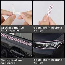 1 Yarda/5 Metros Rollo de Pegatina de Strass para Coche, Pegatina Brillante para Interior de Coche, Pegatina de Decoración del Hogar, Adecuada para Coche, Decoración del Hogar, Decoración de Fiestas, DIY - A - Ver 7