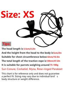 1set Parrot Harness Leash Strap For Flying, Suitable For Outdoor Bird Walking - Black - View 15