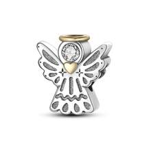 1pc Cute Angel Bead Pendant, Suitable For Bracelet & Necklace, Silver Bead Pendant, DIY Jewelry Making Accessory, Gift For Women - Silver - View 3