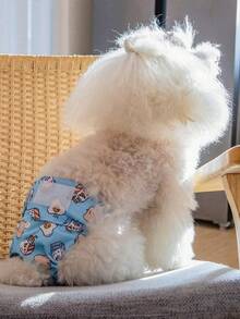 3pcs Random Color Washable Reusable Premium Female Dog Diapers, Medium, Large, Small Dog Suitable, Puppy Suitable, Heat Cycle Use (3pcs) - Multicolor - View 3