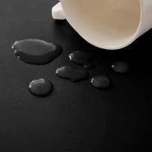 1pc Waterproof PU Stretch Tablecloth, Solid Color Oil-Proof Fitted Dining Table Cover, Dustproof Reusable Elastic Protective Table Cover For Dining Table, Coffee Table & Desk - Black [Waterproof] - View 2