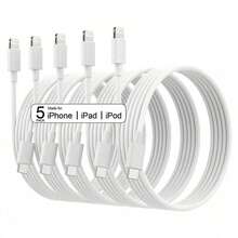 1/3/5入組 Apple 快充線 3.3英呎/100公分長 USB-C轉Apple Lightning充電線 高效數據傳輸線，相容 iPhone 14 13 12 系列 便攜式充電線 - 白色 - 查看 10