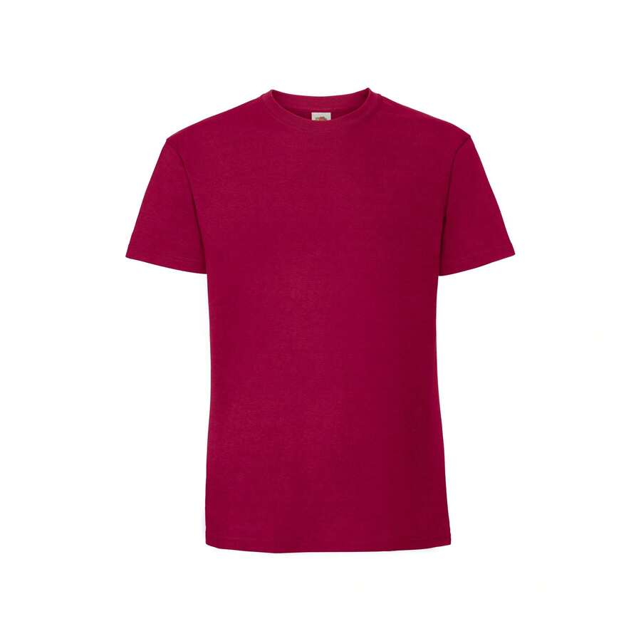 Fruit Of The Loom Mens Iconic Premium Ringspun Cotton T-Shirt - Cranberry - View 1