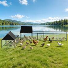 BingoPaw 3.2 Meters Metal Chicken Run Coop Hen Rabbit Hutch Cage With Shelter Cover - View 4