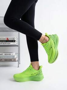 Summer EDIXIM Women's Sneakers Mesh Breathable Soft Sole Lightweight Non-Slip Running Shoes Casual Fitness Travel Shoes For Women - Green - View 2