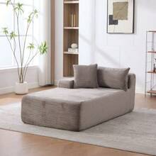 Modular Compression Sofa In Chenille Fabric, Filled With 30D High-Resilience Foam. Easy To Move And Featuring A Non-Slip Base, It Is Ideal For Living Rooms And Other Spaces. Ivory Color. - 灰色 - 查看 2