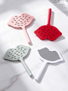 1PC Kiss Highlight | 3D Eyelash & Lip Print Handheld Mirror, Moisture-Proof Portable Bathroom Mirror, High-Definition Non-Distorting Mirror, Exclusive Gift For Besties, Valentine's Day/Wedding Season/Christmas/Mother's Day/Campus Season Souvenir, Suitable For Bedroom/Dorm/Outdoor/Travel/Bag Portable - Multicolor - View 2