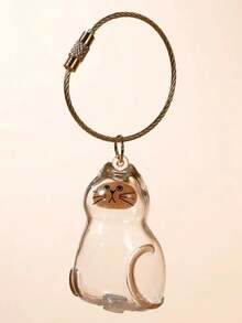 1pc Cute Soft Cat Fur Ball Pendant Transparent Pet Hair Gacha Keychain, High-Quality Acrylic Sealed Storage, Fur Collection Memorial Box, Bag Charm Portable Key Chain, Creative Pet Keepsake, Valentine's Day Gift - Hair Collection Pendant - View 11