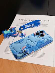 Disney Lilo And Stitch Phone Case : 3D Fluffy Pattern Border Protector Phone Soft Phone Case With A Free Cute Stitch Bracelet Chain Lanyard, Stitch, Lilo, Angel, For Apple 17 Promax 17 Pro 16 15 14 13 12 11 Pro Max XS Max X XR Soft Cover Summer Phone Case - 白色 - 查看 6