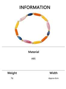 1 buah/5 buah Gelang Elastis Manik-Manik Warna Kontras Desain Fashion Dapat Ditumpuk DIY Gelang Multi-Bangku Perhiasan untuk Pemakaian Sehari-hari Wanita Hadiah Liburan - gelang manik-manik - View 9